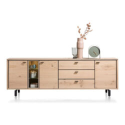 Livada, dressoir 240 cm - 3-deuren + 3-laden + 3-niches - Natural