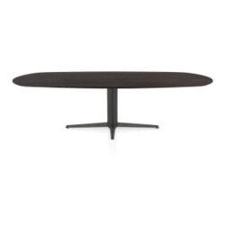 Caletta, eetkamertafel ovaal 270 x 110 cm. - eiken blad - centrale teenpoot grafiet - Basalt