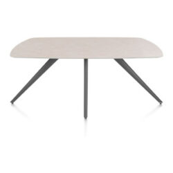 Saluti, eetkamertafel ovaal 180 x 105 cm. - 4 poot - graphiet - Light sand