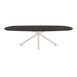 Caletta, eetkamertafel ovaal 270 x 110 cm. - eiken blad - centrale kruispoot crème - Basalt