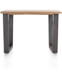 Metalox, bartafel 130 x 90 cm (hoogte: 92 cm) - met rand boomschors + V-vorm metalen poot