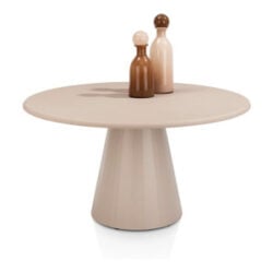 Lund, eetkamertafel rond 140 cm. - stone-skin - cone poot - Desert