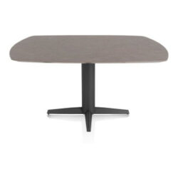 Saluti, eetkamertafel ovaal 150 X 105 cm. - centrale teenpoot - rough off black - Lava