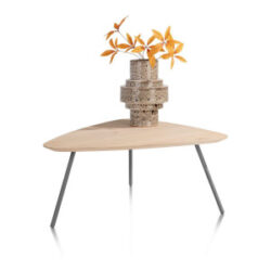 Niora, salontafel 85 x 77 cm - eiken fineer - Metal graphite