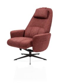 Torino, relaxfauteuil met poef - stof Cloudy - koper - Afbeelding 2