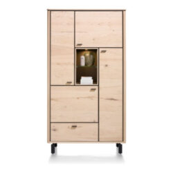 Livada, armoire 110 cm - 4-portes + 1-tiroir + 2-niches - Natural