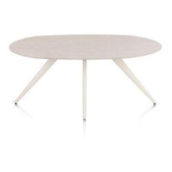 Saluti, eetkamertafel ellips 180 x 105 cm. - 4 poot - cr&egrave;me - Light sand