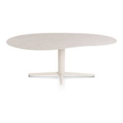 Saluti, eetkamertafel organisch 210 X 120 cm. - centrale teenpoot - creme - Light sand