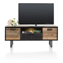 Avalon, buffet bas 150 cm - 2-portes + 1-tiroir + 1-niche (+ LED) - Driftwood