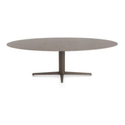 Saluti, eetkamertafel ellips 240 X 110 cm. - centrale teenpoot - steelbrown - Lava