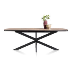 Avalox, table &agrave; rallonge ovale 190 (+ 60) x 110 cm - couleur driftwood - centrale pied
