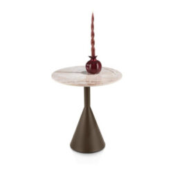 Avelli, table d\'appoint ronde 45 cm - steelbrown - plateau céramique