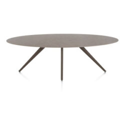 Saluti, eetkamertafel ellips 240 x 110 cm. - 4 poot - steelbrown - Lava