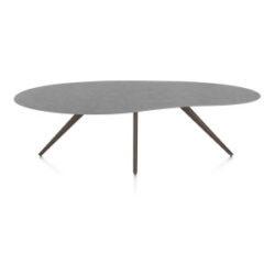 Saluti, eetkamertafel organisch 240 x 120 cm. - 4 poot - steelbrown - Antraciet