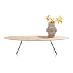 Niora, salontafel 150 x 50 cm - eiken fineer - Metal graphite