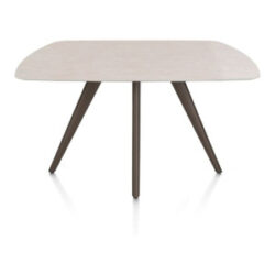 Saluti, eetkamertafel ovaal 150 x 105 cm. - 4 poot - steelbrown - Light sand