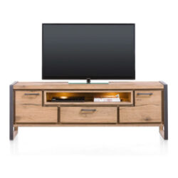 Metalo, lowboard 170 cm - 2-deuren + 1-lade + 1-niche (+ LED)