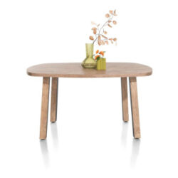 Pavarotti, eetkamertafel 150 x 120 cm - ovaal - tafelpoten (4) met houtinleg