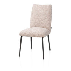 Bovina, chaise - tissu Luton + ressorts nosag - pi&eacute;tement rough off black - cuivre