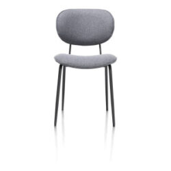 Lexi, chaise - cadre noir (ROB) - tissu Ponti - Anthracite