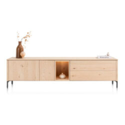 Trenton, lowboard 210 cm - 2-deuren + 2-laden + 1-niche - natural