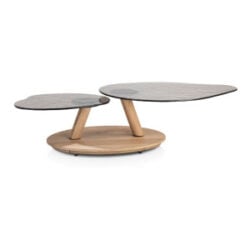 Kiara, salontafel draaibaar - 135x58cm - glasblad
