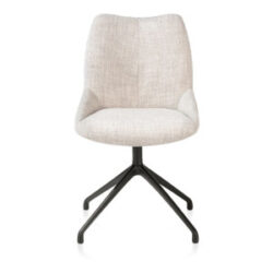 Mats, eetkamerstoel - draaibaar - rough off black - Luton - Creme