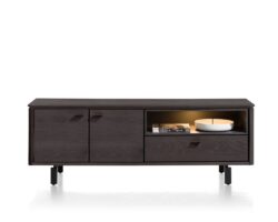 Livada, buffet bas 170 cm - 2-portes + 1-porte rabattante + 1-niche - onyx
