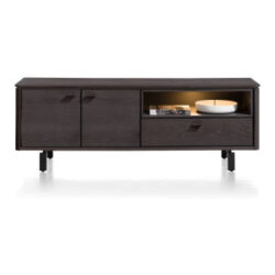 Livada, buffet bas 170 cm - 2-portes + 1-porte rabattante + 1-niche - onyx