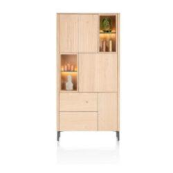 Trenton, armoire 95 cm - 3-portes + 2-tiroirs + 4-niches - natural