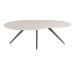 Saluti, table organic 210 x 120 cm. - 4 pieds - graphite - Light sand