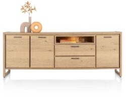 Nystead, dressoir 240 cm. - 3-deuren + 2-laden + 1-niche (+ LED)