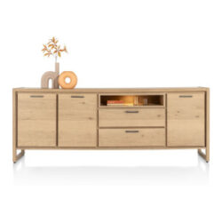 Nystead, buffet 240 cm. - 3-portes + 2-tiroirs + 1-niche (+ LED)