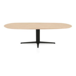 Caletta, eetkamertafel ovaal 240 x 105 cm. - eiken blad - centrale teenpoot zwart - Natural