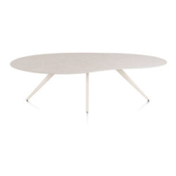 Saluti, eetkamertafel organisch 240 x 120 cm. - 4 poot - crème - Light sand