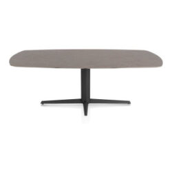 Saluti, eetkamertafel ovaal 210 X 105 cm. - centrale teenpoot - rough off black - Lava