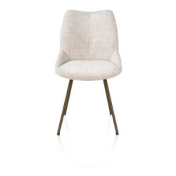 Mats, eetkamerstoel - 4-pootjes - steelbrown - Luton - Creme