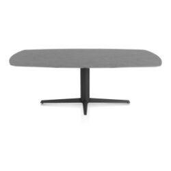 Saluti, eetkamertafel ovaal 210 X 105 cm. - centrale teenpoot - rough off black - Antraciet