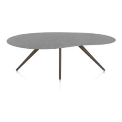 Saluti, eetkamertafel organisch 210 x 120 cm. - 4 poot - steelbrown - Antraciet