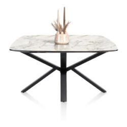 Palace, eetkamertafel rond 150 x 120 cm - centrale poot - wit