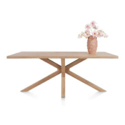 Nyborg, eetkamertafel 200 x 100 cm - rand boomvorm - centrale poot hout
