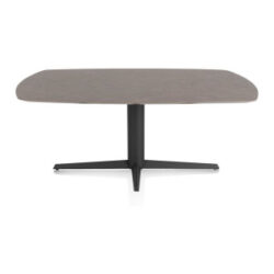 Saluti, eetkamertafel ovaal 180 X 105 cm. - centrale teenpoot - rough off black - Lava