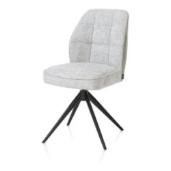 Bell, eetkamerstoel - zwart frame - draaibaar - pocket - combi Calabria/Vada - Olijf