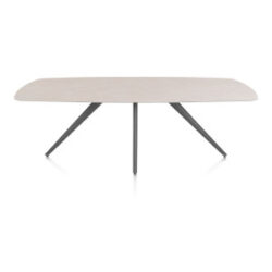 Saluti, eetkamertafel ovaal 240 x 110 cm. - 4 poot - graphiet - Light sand