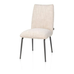 Bovina, eetkamerstoel - stof Luton + nosag - frame grafiet - Creme