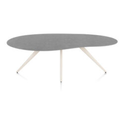 Saluti, eetkamertafel organisch 210 x 120 cm. - 4 poot - cr&egrave;me - Antraciet