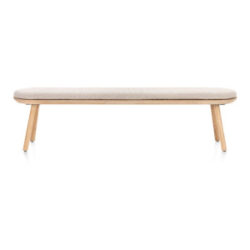 Niora, bank 200x43cm - massief eiken - houten pootjes - inclusief kussen