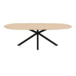 Caletta, eetkamertafel ovaal 240 x 105 cm. - eiken blad - centrale kruispoot zwart - Natural