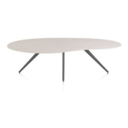 Saluti, table organic 240 x 120 cm. - 4 pieds - graphite - Light sand