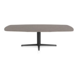 Saluti, eetkamertafel ovaal 240 X 110 cm. - centrale teenpoot - rough off black - Lava